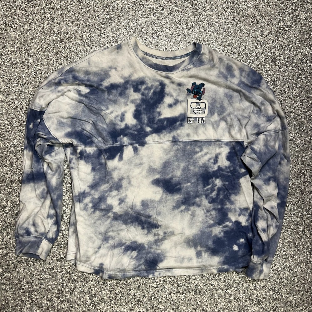 Walt Disney World Parks Stitch Experiment 626 Spirit Jersey Size‎ L Blue Tie Dye